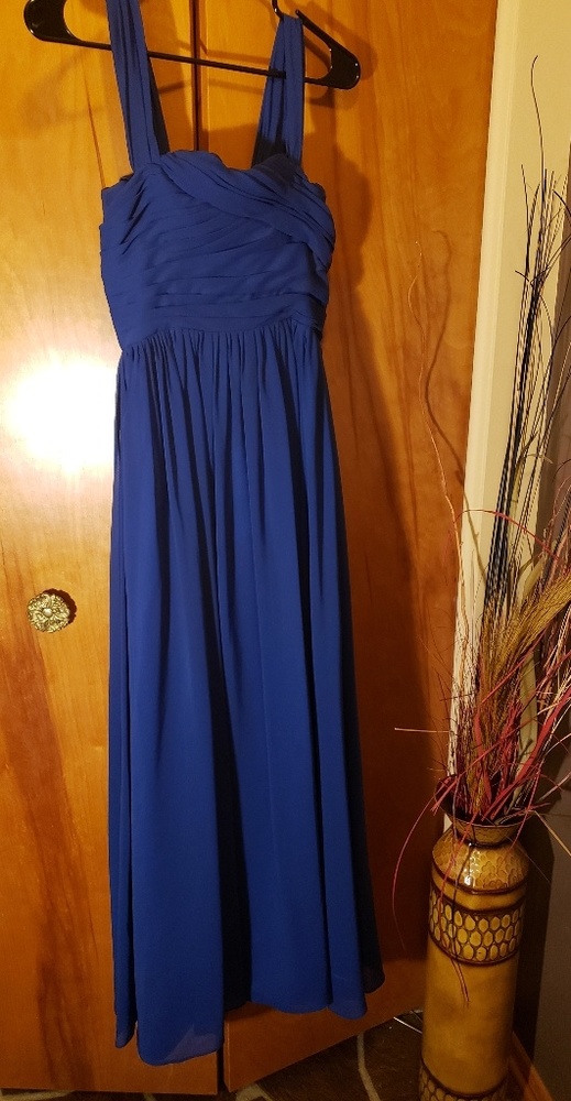 Women Long Blue Dress Formal Prom Bridesmaid